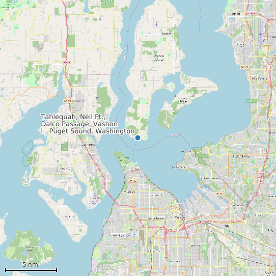 Map of Tahlequah, Neil Pt., Dalco Passage, Vashon I., Puget Sound, Washington Tide Prediction Station