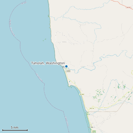 Map of Taholah, Washington Tide Prediction Station