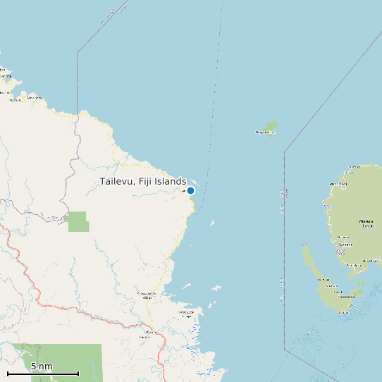 Map of Tailevu, Fiji Islands Tide Prediction Station