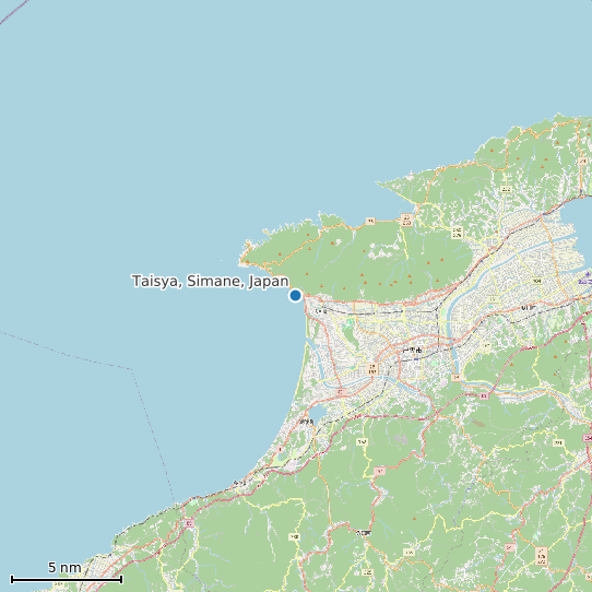 Map of Taisya, Simane, Japan Tide Prediction Station