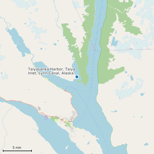 Map of Taiyasanka Harbor, Taiya Inlet, Lynn Canal, Alaska Tide Prediction Station