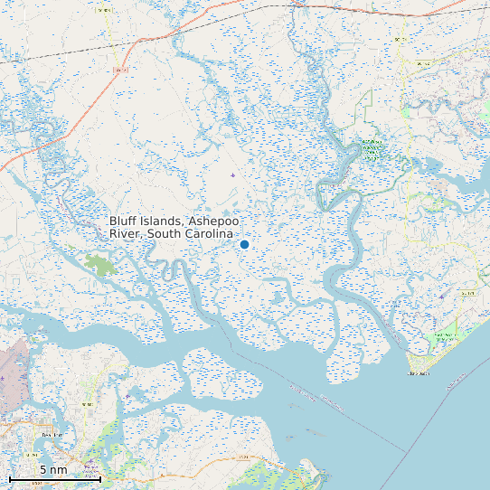 Map of Bluff Islands, Ashepoo River, South Carolina Tide Prediction Station