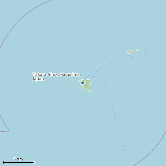 Map of Takara Sima, Kagosima, Japan Tide Prediction Station