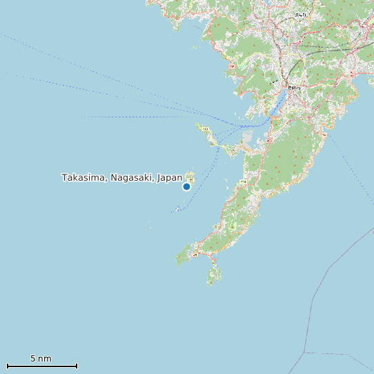 Map of Takasima, Nagasaki, Japan Tide Prediction Station