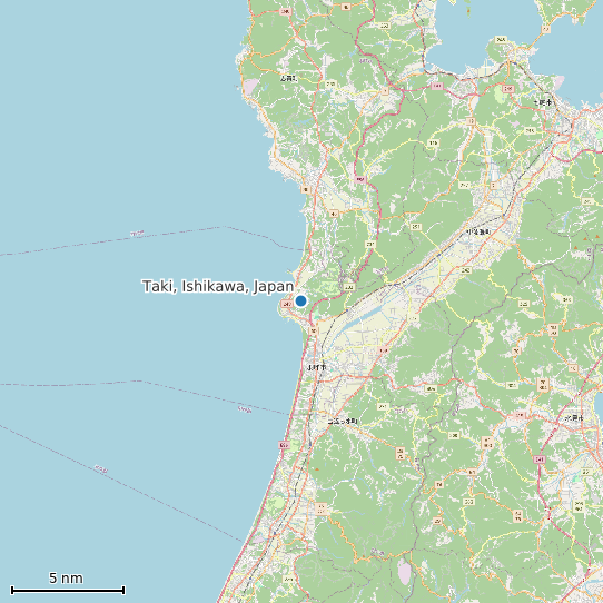 Map of Taki, Ishikawa, Japan Tide Prediction Station