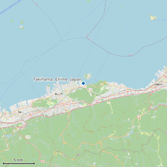 Map of Takihama, Ehime, Japan Tide Prediction Station