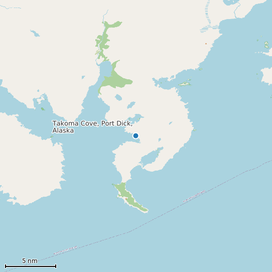 Map of Takoma Cove, Port Dick, Alaska Tide Prediction Station