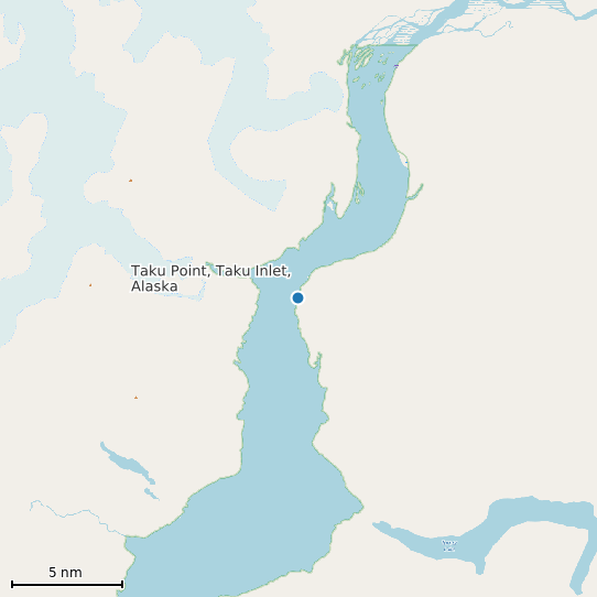 Map of Taku Point, Taku Inlet, Alaska Tide Prediction Station