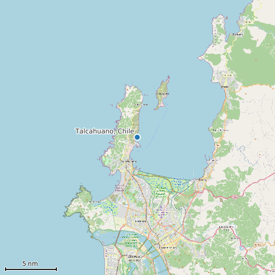 Map of Talcahuano, Chile Tide Prediction Station