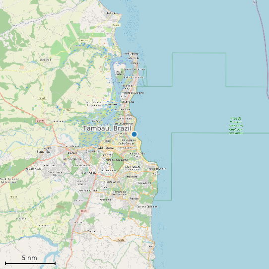 Map of Tambau, Brazil Tide Prediction Station