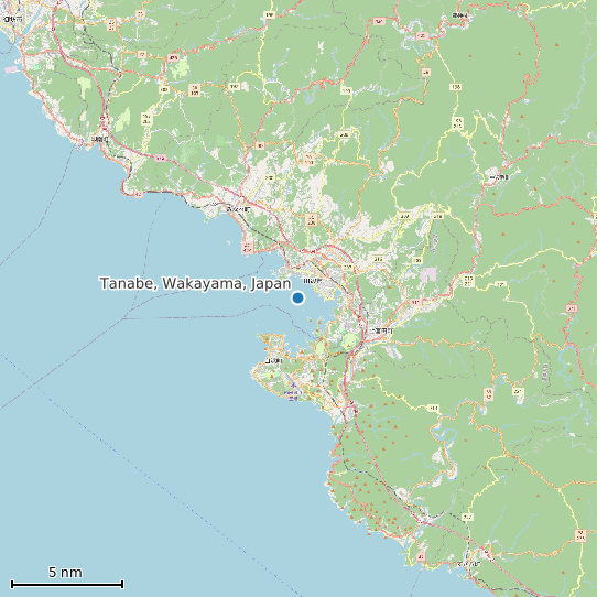 Map of Tanabe, Wakayama, Japan Tide Prediction Station