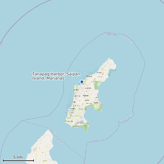 Map of Tanapag Harbor, Saipan Island, Marianas Tide Prediction Station