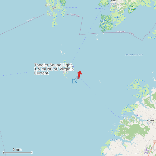 Map of Tangier Sound Light, 1.5 mi NE of, Virginia Current Prediction Station