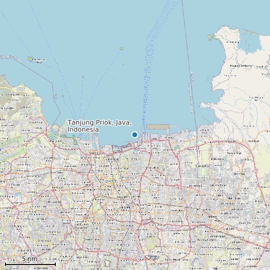 Map of Tanjung Priok, Java, Indonesia Tide Prediction Station