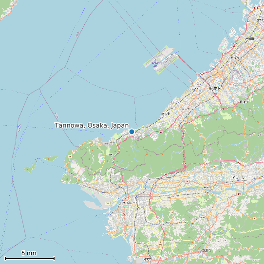 Map of Tannowa, Osaka, Japan Tide Prediction Station