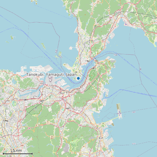 Map of Tanokubi, Yamaguti, Japan Tide Prediction Station