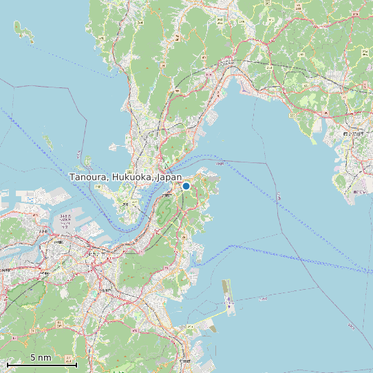 Map of Tanoura, Hukuoka, Japan Tide Prediction Station