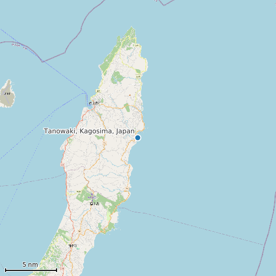 Map of Tanowaki, Kagosima, Japan Tide Prediction Station