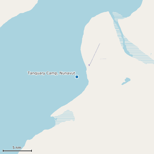 Map of Tanquary Camp, Nunavut Tide Prediction Station