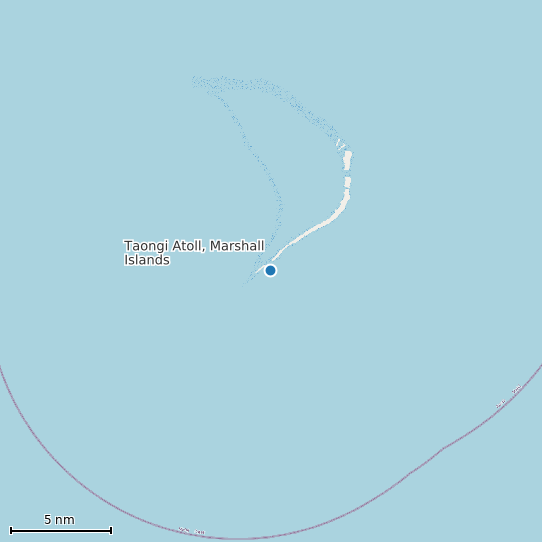 Map of Taongi Atoll, Marshall Islands Tide Prediction Station