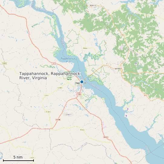Map of Tappahannock, Rappahannock River, Virginia Tide Prediction Station