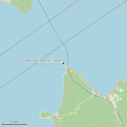 Map of Tappi Saki, Aomori, Japan Tide Prediction Station