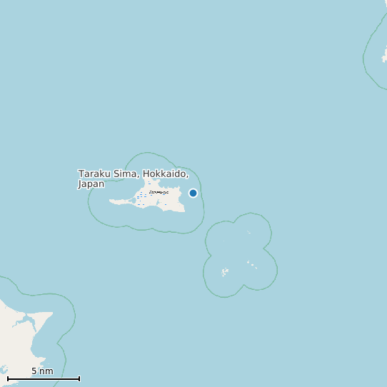 Map of Taraku Sima, Hokkaido, Japan Tide Prediction Station