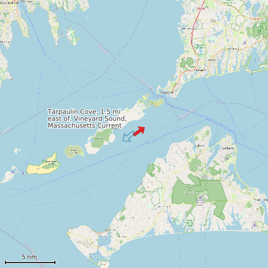Map of Tarpaulin Cove, 1.5 mi east of, Vineyard Sound, Massachusetts Current Prediction Station