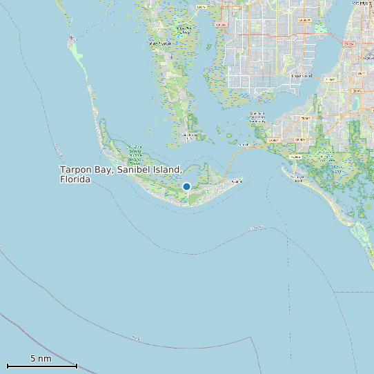 Map of Tarpon Bay, Sanibel Island, Florida Tide Prediction Station