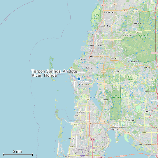 Map of Tarpon Springs, Anclote River, Florida Tide Prediction Station