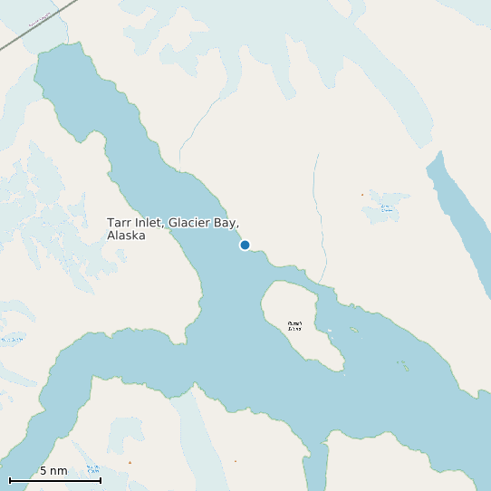 Map of Tarr Inlet, Glacier Bay, Alaska Tide Prediction Station