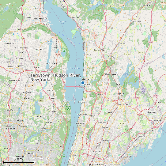 Map of Tarrytown, Hudson River, New York Tide Prediction Station