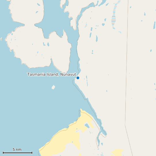 Map of Tasmania Island, Nunavut Tide Prediction Station