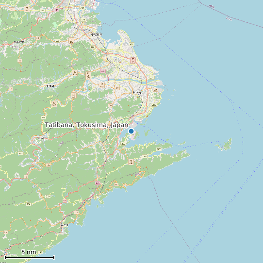 Map of Tatibana, Tokusima, Japan Tide Prediction Station