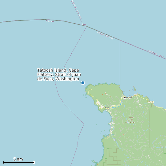 Map of Tatoosh Island, Cape Flattery, Strait of Juan de Fuca, Washington Tide Prediction Station