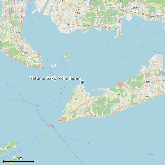 Map of Tatuma Saki, Aichi, Japan Tide Prediction Station