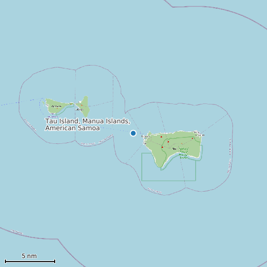 Map of Tau Island, Manua Islands, American Samoa Tide Prediction Station