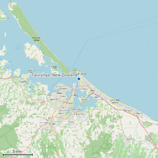 Map of Tauranga, New Zealand Tide Prediction Station