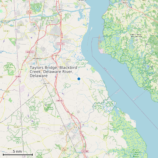 Map of Taylors Bridge, Blackbird Creek, Delaware River, Delaware Tide Prediction Station