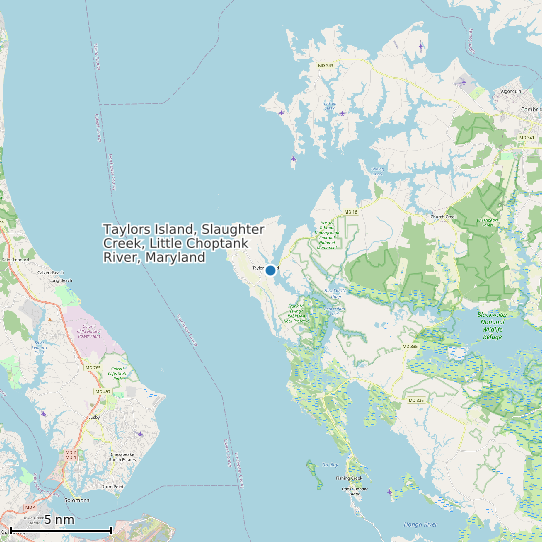 Map of Taylors Island, Slaughter Creek, Little Choptank River, Maryland Tide Prediction Station