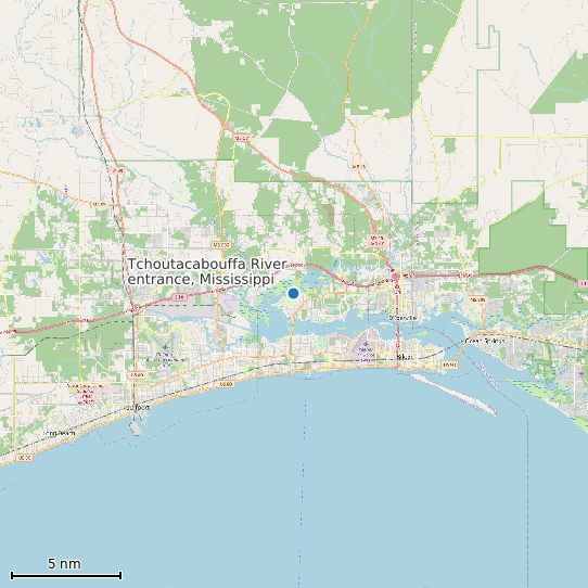Map of Tchoutacabouffa River entrance, Mississippi Tide Prediction Station