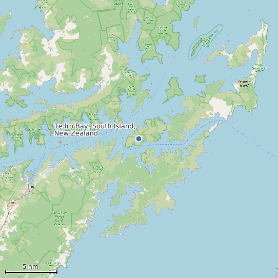 Map of Te Iro Bay, South Island, New Zealand Tide Prediction Station