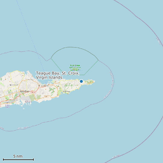 Map of Teague Bay, St. Croix, Virgin Islands Tide Prediction Station