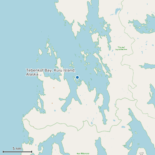 Map of Tebenkof Bay, Kuiu Island, Alaska Tide Prediction Station