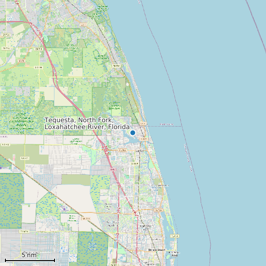 Map of Tequesta, North Fork, Loxahatchee River, Florida Tide Prediction Station