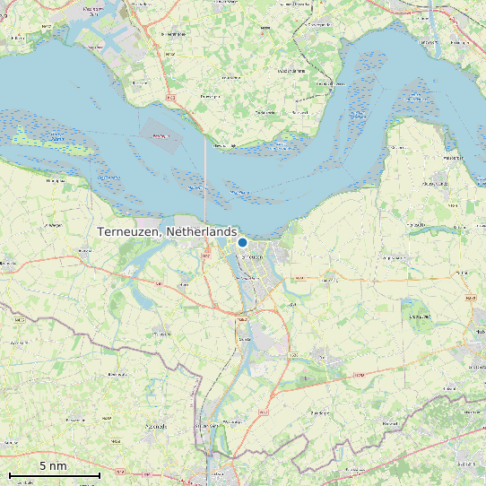 Map of Terneuzen, Netherlands Tide Prediction Station