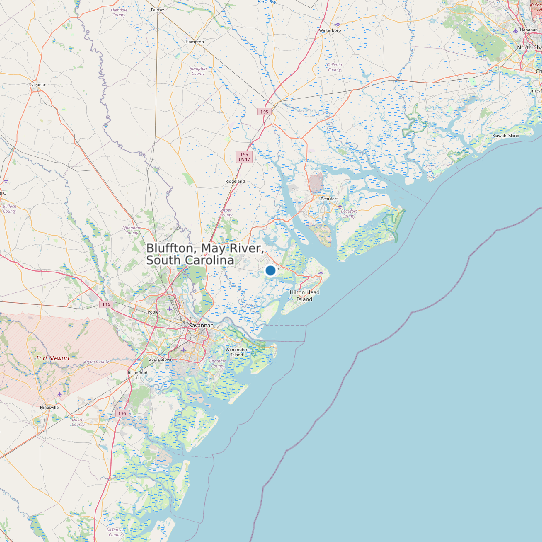 Map of Bluffton, May River, South Carolina Tide Prediction Station