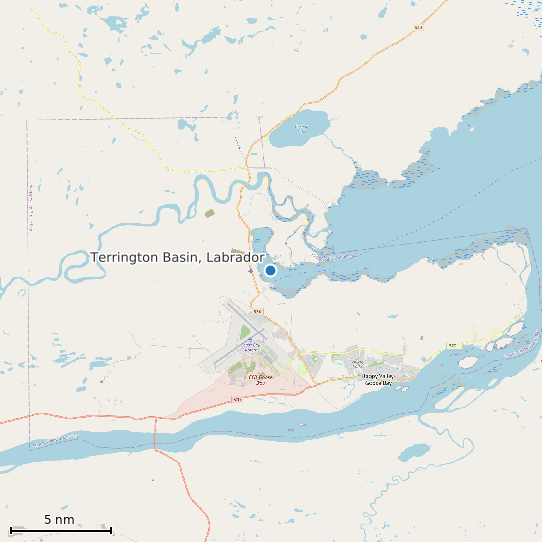 Map of Terrington Basin, Labrador Tide Prediction Station