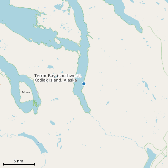 Map of Terror Bay (southwest), Kodiak Island, Alaska Tide Prediction Station