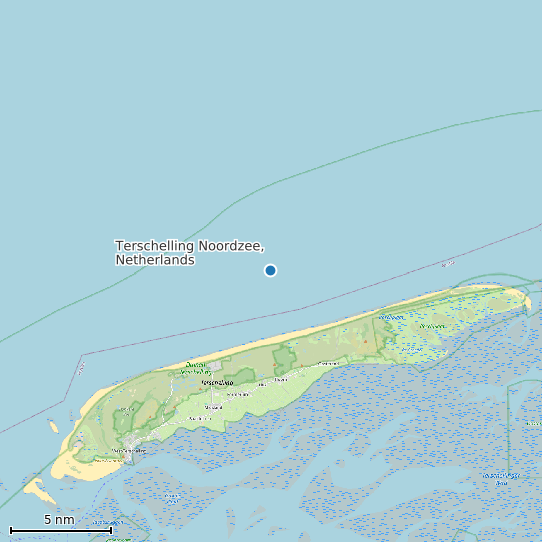 Map of Terschelling Noordzee, Netherlands Tide Prediction Station